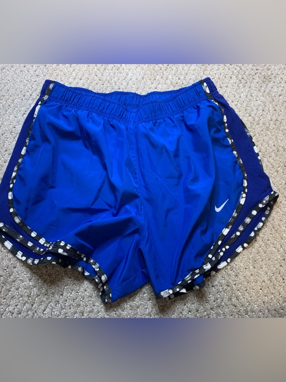 Nike Women’s Bright Blue Athletic Running Shorts with Contrast Trim